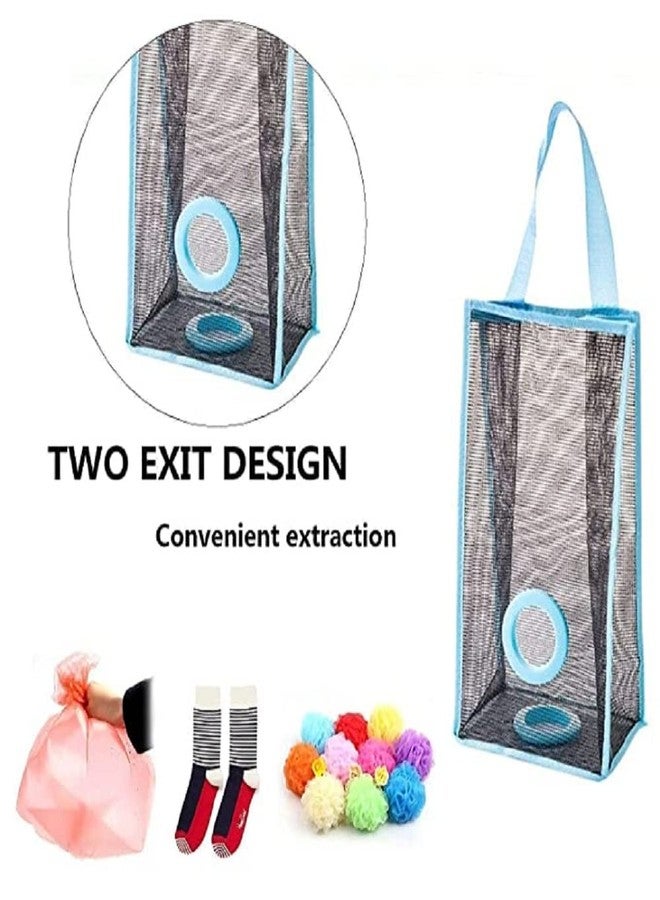 DAIDSUKE® ( Pack Of 2 Trash Bags Organizer Plastic Bag Holder Dispenser Hanging Storage Mesh Garbage Big Recycling Grocery Shopping Pocket Hanging Containers for Kitchen (Multi Color) - Image 4